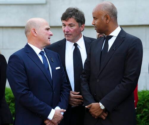 September 10, 2022, Ottawa, ON, CAN: Minister of Tourism and Associate Minister of Finance Randy Boissonnault, Minister Intergovernmental Affairs, Infrastructure and Communities Dominic Leblanc and Minister of Housing and Diversity and Inclusion Ahmed Hussen take part in a ceremony to proclaim the accession of the new Sovereign, King Charles III, at Rideau Hall, in Ottawa, Saturday, Sept. 10, 2022. Ottawa CAN - ZUMAc35_ 20220910_zaf_c35_050 Copyright: xSeanxKilpatrickx