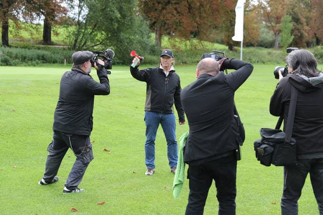 28. Tabaluga Golf Cup Michael Roll und Start Kanone, Tutzing Bayern Deutschland Golfplatz Tutzing