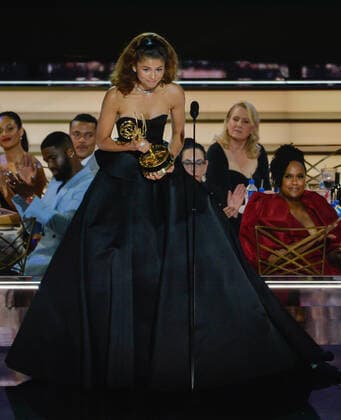 Zendaya accepts the award for Outstanding Lead Actress in a Drama Series for Euphoria onstage during the 74th annual Primetime Emmy Awards at the Microsoft Theater in Los Angeles on Monday, September 12, 2022.  LAP20220912164 MIKExGOULDING