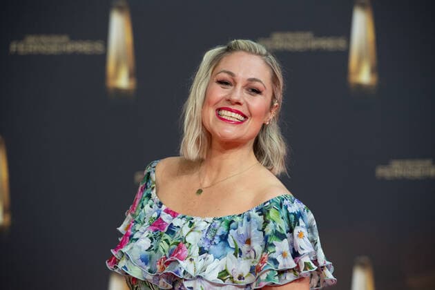 Ruth MOSCHNER, Moderatorin, Roter Teppich, Red Carpet Show, Ankunft, arrival, Verleihung des Deutschen Fernsehpreises, Der Deutsche Fernsehpreis 2022, Deutscher Fernsehpreis 2022 in Koeln, am 14.09.2022.