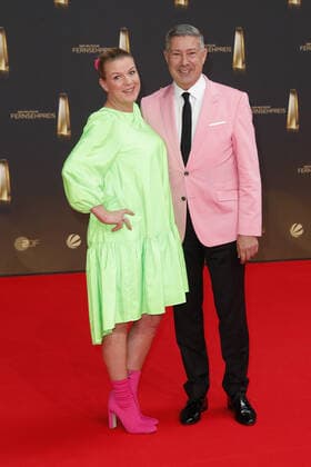 Der Deutsche Fernsehpreis 2021 Mirja Boes und Joachim Llambi auf dem roten Teppich bei der Verleihung Der Deutsche Fernsehpreis Die TV-Highlights des Jahres am 14. September in den MMC Studios Köln. Copyright: xEventpressxGolejewskix