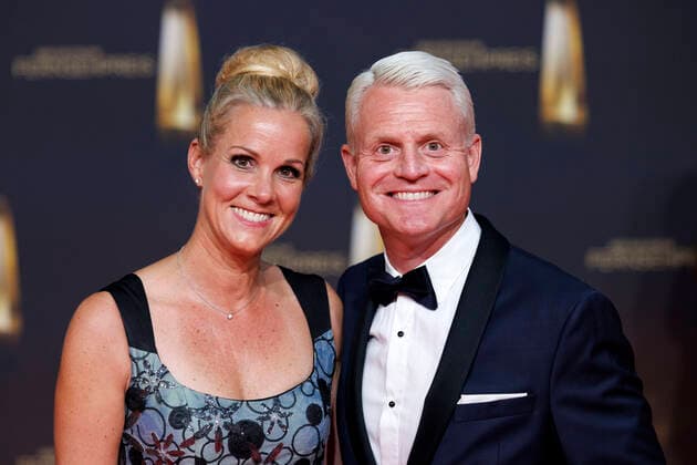 Moderator Guido Cantz mit Ehefrau Kerstin Ricker bei der Deutsche Fernsehpreis 2022 - Die TV-Highlights des Jahres in den MMC-Studios in Ossendorf. Köln, 14.09.2022 NRW Deutschland *** Presenter Guido Cantz with wife Kerstin Ricker at the German Television Award 2022 The TV Highlights of the Year at MMC Studios in Ossendorf Cologne, 14 09 2022 NRW Germany Copyright: xChristophxHardtx