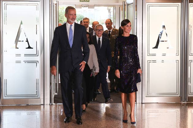 16-09-2022 Madrid King Felipe and Queen Letizia attend the extraordinary concert by the Orquesta y Coro Nacionales de Espana, on the occasion of the 50th anniversary of cancer research by the Asociacion Espanola Contra el Cancer (Spanish Association Against Cancer) at National Auditorium in Madrid. No Spain Â  Copyright: xPPEx