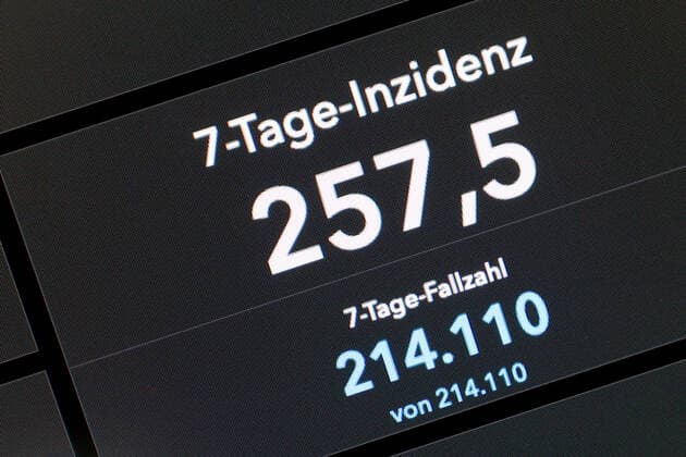 Dashboard des RKI, die 7-Tage-Inzidenz liegt nun bei 257,5 7-Tage-Inzidenz, Dashboard des RKI auf einem Monitor am 17.09.2022 in Siegen Deutschland.