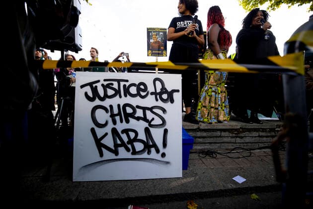 September 17, 2022, London, United Kingdom: A placard seen left on the floor during the vigil outside New Scotland Yard. Chris Kaba, a 24-year-old Afro-Caribbean, was shot unarmed on 5 September after a pursuit that ended in south London by a Met Police Officer. A vigil was called by his family outside the New Scotland Yard, requesting for justice for Chris Kaba. London United Kingdom - ZUMAs197 20220917_zaa_s197_244 Copyright: xHestherxNgx