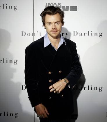 Harry Styles arrives on the red carpet at the Don t Worry Darling photo call at AMC Lincoln Square Theater in New York City on Monday, September 19, 2022.  NYP20220919182 JOHNxANGELILLO