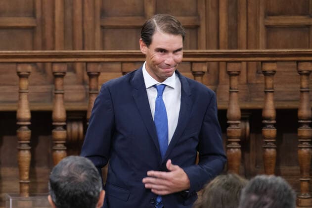 September 20, 2022, Madrid, Spain: Tennis player Rafael Nadal, seen during the delivery of the Camino Real Award on its fifth edition at the auditorium of the University of Alcala, in Alcala de Henares, Madrid. The Camino Real award has been granted by the Franklin Institute of the University of Alcala, which recognizes the professional work of Spaniards who in an outstanding and exemplary way project and enhance the positive image of Spain in the United States. The projection of the image of Spain in North America by the tennis player, means his triumph in the US Open (2019), as well as in previous editions of 2010, 2013, 2017 and in other tournaments played in North America. Madrid Spain - ZUMAs197 20220920_zaa_s197_124 Copyright: xAtilanoxGarciax