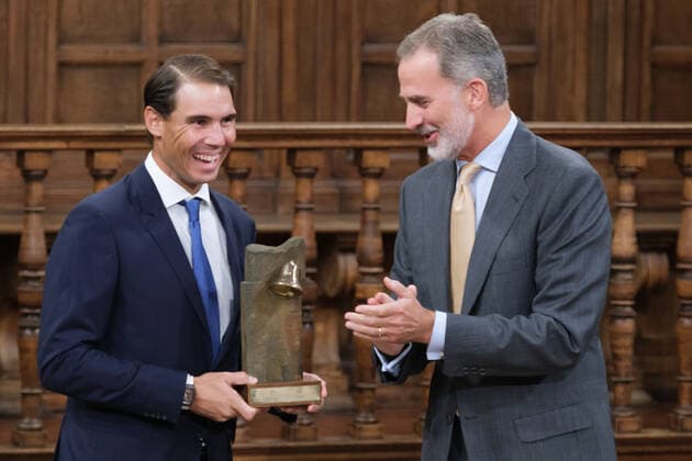 The King Presents The V Edition Of The camino Real Award To Rafa Nadal King Felipe VI presents the Camino Real Award to tennis player Rafael Nadal , during its fifth edition, at the auditorium of the University of Alcala, on 20 September, 2022 in Alcala de Henares, Madrid, Spain Madrid Spain  Copyright: xOscarxGonzalezx originalFilename: gonzalez-notitle220920_npR8S.jpg