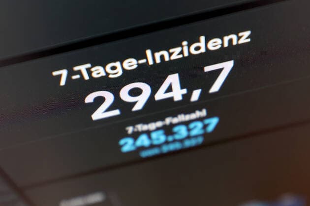 Dashboard des RKI, die 7-Tage-Inzidenz liegt nun bei 294,7 7-Tage-Inzidenz, Dashboard des RKI auf einem Monitor am 23.09.2022 in Siegen Deutschland.