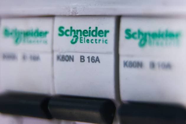 Poland Energy Schneider Electric logo is seen on a fuse box in this illustration taken in Krakow, Poland on September 23, 2022. Krakow Poland  Copyright: xJakubxPorzyckix originalFilename: porzycki-polanden220923_npoot.jpg