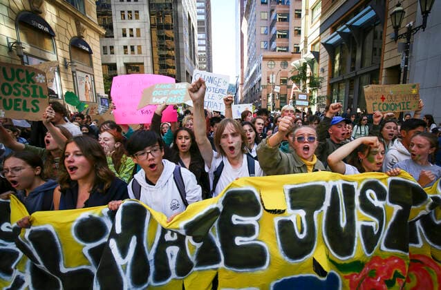 September 23, 2022, Montreal, Quebec, Canada: Thousands of protesters gathered for a climate march, demanding more action on climate change from elected officials. The event was part of the Fridays for Future Movement, an international, youth-led initiative inspired by Swedish activist Greta Thunberg. Montreal Canada - ZUMAs278 20220923_zip_s278_011 Copyright: xSerkanxSenturkx
