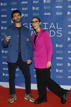 foto IPP Mario Romano Milano 25 9 2019 red carpet Serial Awards 2022 nella foto Edoardo Ferrario ed Aurora Leone (The Jackal) Italy Photo Press - World Copyright -SERIAL AWARD-