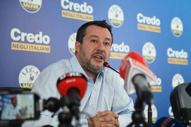 News Themen der Woche KW39 News Bilder des Tages Milan, Matteo Salvini press conference to comment on the results of the 2022 political elections In the photo: Matteo Salvini  Copyright: xSimonaxChiocciax xipa-agency.netx xFotosickix