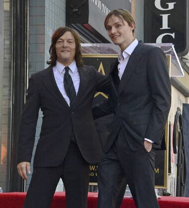 Actor Norman Reedus (L) is joined by his son Mingus Reedus during an unveiling ceremony honoring him with the 2,734th star on the Hollywood Walk of Fame in Los Angeles on Tuesday, September 27, 2022. 1 LAP2022092715 JIMxRUYMEN
