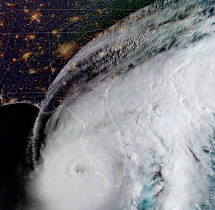September 28, 2022, MODIS NOAA, EARTH ORBIT: Dawn view of Hurricane Ian as it moves closer to the west coast of Florida as a Category 4 dangerous storm fed by the warm waters of the Gulf of Mexico as seen from the GEOS NOAA satellite, September 28, 2022 in Earth Orbit. MODIS NOAA EARTH ORBIT - ZUMAp138 20220928_zaa_p138_001 Copyright: xGeosxNoaa Noaax