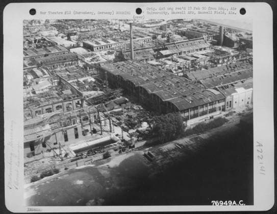 Bomb Damage To Factory In Nuremberg, Germany. Copyright: xpiemagsx nagerbompie16092022-350 !ACHTUNG AUFNAHMEDATUM GESCHÄTZT!
