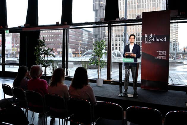 STOCKHOLM 20220929 This years Right Livelihood award winners are announced by Ole von Uexkull, jury member and CEO of Right Livelihood at a press conference at Kulturhuset Stadsteatern in Stockholm.,  Copyright: xJessicaxGow TTx RIGHT LIVELIHOOD