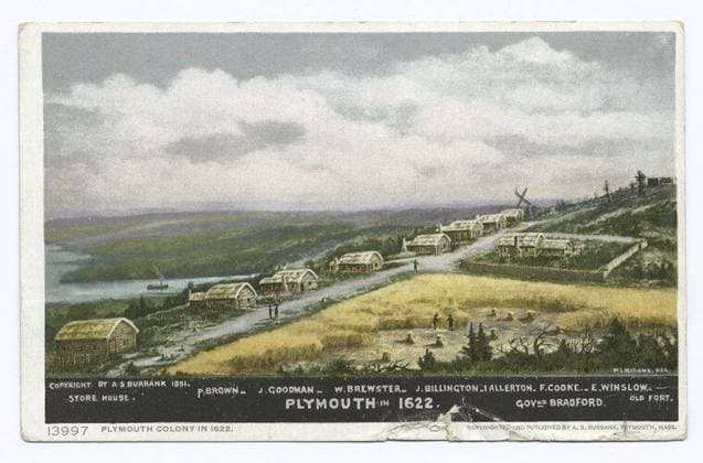 Plymouth Colony 1622, Plymouth, Mass. still image. Postcards. 1898 - 1931. The Miriam and Ira D. Wallach Division of Art, Prints and Photographs: Photography Collection. Forts & fortifications, Massachusetts, Historic sites Copyright: xpiemagsx nyplsipiepostcard28092022-1445 !ACHTUNG AUFNAHMEDATUM GESCHÄTZT!
