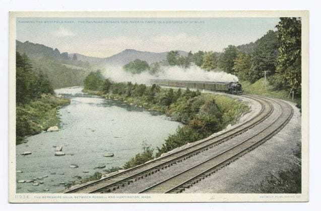 Berkshire Hills, Russell and Huntington, Massachusetts still image. Postcards. 1907 - 1908. The Miriam and Ira D. Wallach Division of Art, Prints and Photographs: Photography Collection. Hills, Rivers , Massachusetts, Railroad locomotives , Massachussetts , Berkshire Hills (Mass.) Copyright: xpiemagsx nyplsipiepostcard28092022-2182 !ACHTUNG AUFNAHMEDATUM GESCHÄTZT!