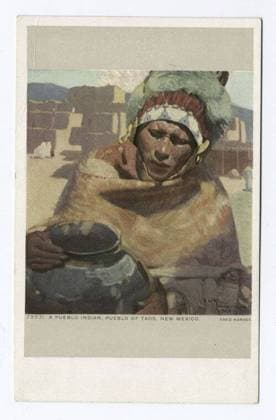 IMAGO Cultures of the world, Taos Pueblo in New Mexico, USA A Pueblo Indian, Pueblo of Taos, New Mexico, New Mexico still image. Postcards. 1898 - 1931. The Miriam and Ira D. Wallach Division of Art, Prints and Photographs: Photography Collection. Pueblo Indians, Taos (N.M.) Copyright: xpiemagsx nyplsipiepostcard28092022-546 !ACHTUNG AUFNAHMEDATUM GESCHÄTZT!