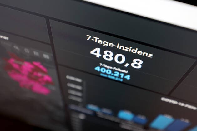 Dashboard des RKI, die 7-Tage-Inzidenz liegt nun bei 480,8 7-Tage-Inzidenz, Dashboard des RKI auf einem Monitor am 02.10.2022 in Siegen Deutschland.