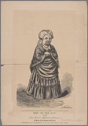 Berühmte Feministinnen, Elizabeth Cady Stanton Men of the day. No. 20. The Fifth Avenue journal. A mirror of art, literature and society. Published every Wednesday at 27 City Hall Square, New York Elizabeth Cady Stanton. Clippings, Portraits. 1872. The Miriam and Ira D. Wallach Division of Art, Prints and Photographs: Print Collection. Public figures, Stanton, Elizabeth Cady, 1815-1902 Copyright: xpiemagsx nyplsipie24092022-31198 !ACHTUNG AUFNAHMEDATUM GESCHÄTZT!
