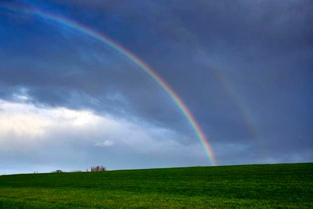 News Themen der Woche KW40 News Bilder des Tages Deutsche Nordseeküste. Regenbogen über der Deichanlage von Spieka-Neufeld an der Wurster Nordseeküste. 20211119MIC0056 *** German North Sea coast rainbow over the dike of Spieka Neufeld on the Wurster North Sea coast 20211119MIC0056