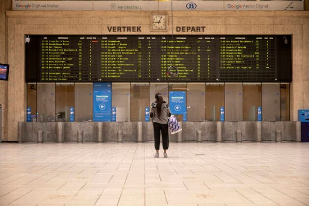 News Themen der Woche KW40 News Bilder des Tages Illustration picture shows a 24 hours strike of the Belgian railway network, organised by the common unions, Wednesday 05 October 2022.  HATIMxKAGHAT 46302978