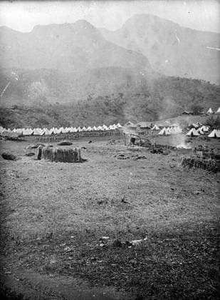 Ministry of Information First World War Official Collection German East African Campaign. Camp at Morogoro.. Copyright: xpiemagsx minofinfopieww04102022-287 !ACHTUNG AUFNAHMEDATUM GESCHÄTZT!