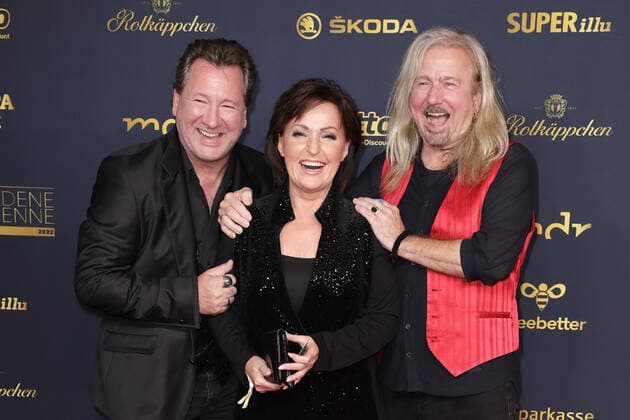 Claudius Dreilich, Ute Freudenberg und Bernd Roemer bei der Verleihung Die Goldene Henne am 7.10.2022 in Leipzig Die Goldene Henne 2022 Verleihung in Leipzig