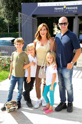 Veronica Maya mit Ehemann Marco Moraci und Kindern Katia Moraci, Riccardo Moraci und Tancredi Moraci beim Tennis & Friends Event im Foro Italico. Rom, 08.10.2022