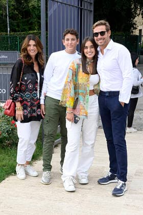 Massimiliano Ossini mit Ehefrau Laura Gabrielli,, Tocher Melissa Ossini und Sohn John Ossini beim Tennis & Friends Event im Foro Italico. Rom, 09.10.2022