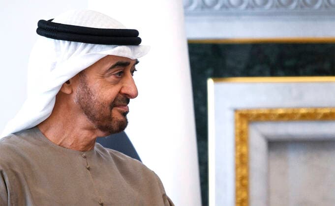 October 11, 2022, Saint Petersburg, Russia: UAE President Sheikh Mohamed bin Zayed al-Nahyan, during a face-to-face bilateral meeting with Russian President Vladimir Putin, October 11, 2022 in Saint Petersburg, Russia. Saint Petersburg Russia - ZUMAp138 20221011_zaa_p138_001 Copyright: xPavelxBednyakov KremlinxPoolx