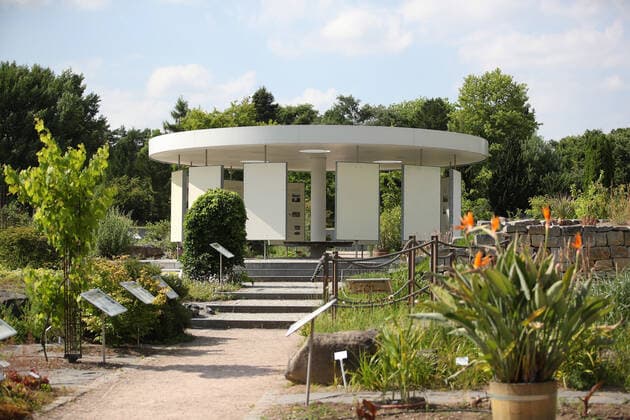 30.06.2022, Hamburg, Symbolfoto, Pavilion mit Informationen zu Pflanzen Systemen im Loki-Schmidt-Garten, Botanischer Garten der Universität Hamburg Hamburg Deutschland *** 30 06 2022, Hamburg, symbol photo, pavilion with information about plant systems in the Loki Schmidt Garden, Botanical Garden of the University of Hamburg Hamburg Germany