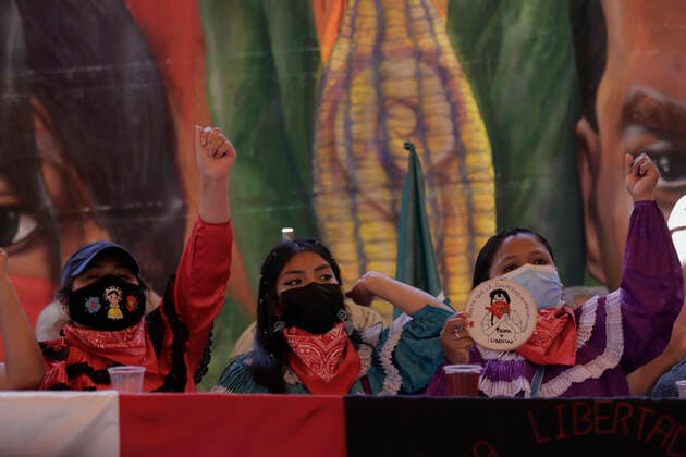 530 Years Of Resistance By Indigenous Peoples And Communities To The Arrival Of Europeans In The Americas Members of the Otomi community during the Forum and Global Action against militarisation in Mexico and the 530 years of resistance of indigenous peoples and communities to the arrival of Europeans in America, an event held at the Casa de los Pueblos y Comunidades Indigenas in Mexico City. Mexico City Mexico  Copyright: xGerardoxVieyrax originalFilename: vieyra-notitle221012_npRw0.jpg