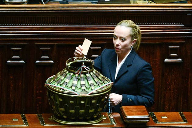 News Themen der Woche KW41 News Bilder des Tages October 13, 2022, Roma, Italy: Giorgia Meloni during the Italian Parliament inaugural session at Chamber of Deputies on October 13, 2022 in Rome, Italy. Roma Italy  - ZUMAl164 20221013_zsa_l164_014 Copyright: xFabrizioxCorradettix
