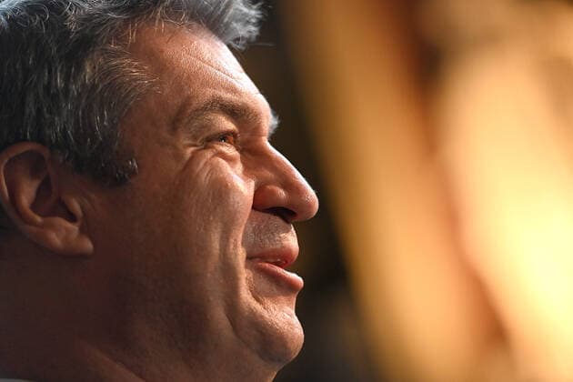 Markus SOEDER (Ministerpraesident Bayern und CSU Vorsitzender),Close up,Profil, seitlich,Einzelbild,angeschnittenes Einzelmotiv,Portraet,Portrait,Porträt, Verleihung Bayerischer Verdienstorden im Antiquarium der Muenchner Residenz am 13.10.2022.