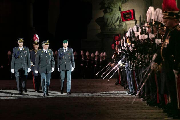 Entertainment Themen der Woche KW41 Entertainment Bilder des Tages King Philippe - Filip of Belgium pictured during the Opening ceremony of the 2022-2023 academic year of the Royal Military School (KMS), in Brussels, Thursday 13 October 2022. The new students, including Prince Gabriel, make their solemn entry and the King also hands over the degen of the King to Vice-Lieutenant Jasper Mathys.  HATIMxKAGHAT 47010827