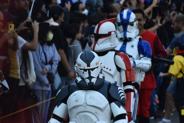 October 15, 2022, Mexico City, Mexico: Participants take part during the Training Day Star Wars Parade at Reforma Avenue. on October 15, 2022 in Mexico City, Mexico. Mexico City Mexico - ZUMAe321 20221015_zia_e321_073 Copyright: xCarlosxTischlerx