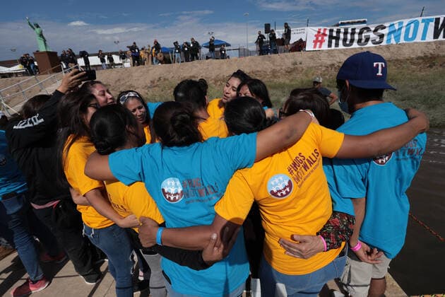 October 15, 2022, juarez, chihuahua, mexico: 289 families gathered at the border between Mexico and the United States, hugs not walls, an event organized by the border network for human rights, (BNHR) managed to reunite 289 families separated by immigration policies, so that they could hug each other in the middle of the Rio Bravo border natural border between Mexico and the United States juarez mexico - ZUMAp241 20221015_zip_p241_019 Copyright: xDavidxPeinadox