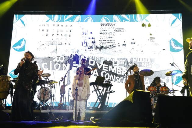 RECORD DATE NOT STATED October 15, 2022, Sao Paulo, Brazil: Show by rappers Emicida, Drik Barbosa, Rael and Evandro Fioti, with the participation of Tuyo, during the Novabrasil Music Festival, which takes place this weekend at Sambodromo do Anhembi, in Sao Paulo, on Saturday (15).  Copyright: xLecoxVianax