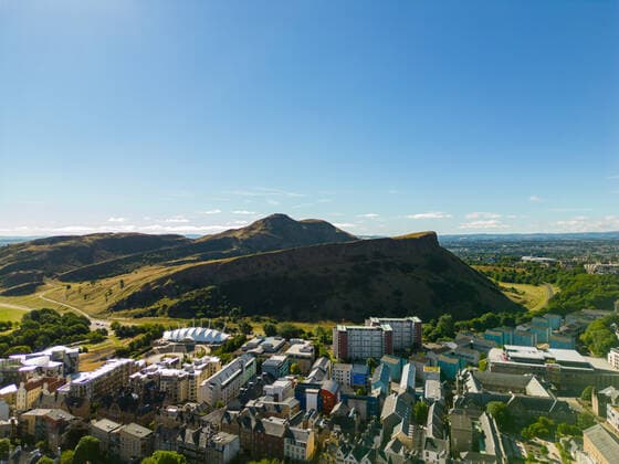 Aerial photo of Salisbury Crags at Holyrood Park Edinburgh Scotl Aerial photo of Salisbury Crags at Holyrood Park Edinburgh Scotland UK Copyright: xfelixxMizioznikovx Depositphotos_591151992_EL