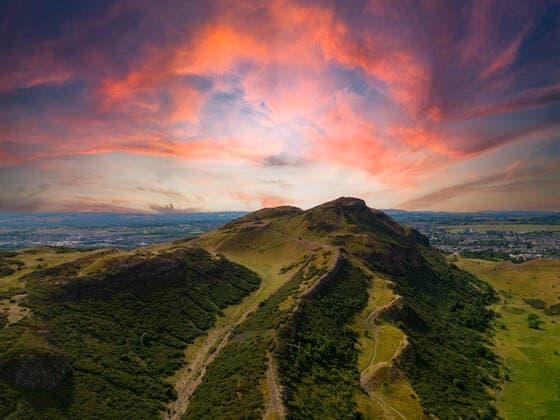 Aerial photo of Salisbury Crags at Holyrood Park Edinburgh Scotl Aerial photo of Salisbury Crags at Holyrood Park Edinburgh Scotland UK Copyright: xfelixxMizioznikovx Depositphotos_591154056_EL