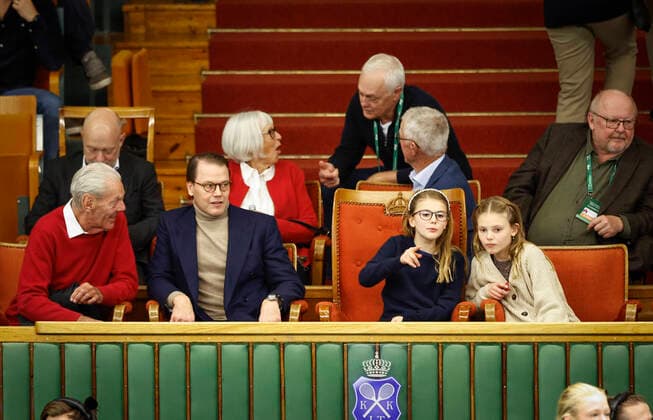 STOCKHOLM 20221021 Prince Daniel and Princess Estelle in the stands when Mikael Ymer, Sweden, meets Stefanos Tsitsipas, Greece, in the mens quarter-finals during the Stockholm Open on Friday STOCKHOLM SWEDEN x1081x,  Copyright: xFredrikxPersson TTx STOCKHOLM OPEN 2022 KVARTSFINAL