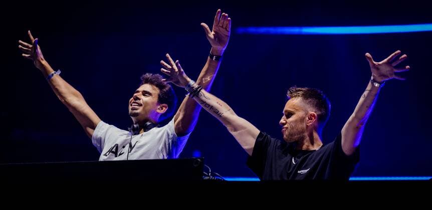 2022-10-23 03:31:03 AMSTERDAM - Afrojack (L) and Nicky Romero perform during Amsterdam Music Festival, which takes place in the Johan Cruijff ArenA during ADE. ANP MARCO DE SWART netherlands out - belgium out