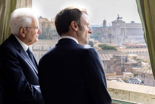 News Themen der Woche KW43 News Bilder des Tages October 24, 2022, Roma: President of Italian Republic Sergio Mattarella with President of the French Republic Emmanuel Macron during their meeting at Quirinale s Palace, Rome, 24 Ottobre 2022. ANSA PRESS OFFICE QUIRINALE PAOLO GIANDOTTI ..+++ HO NO SALES - DITORIAL USE ONLY +++ o NPK+ Roma  - ZUMAa110 20221024_zaf_a110_057 Copyright: xAnsa PressxOfficexQuirinale Paolx