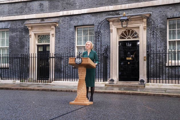 News Themen der Woche KW43 News Bilder des Tages . 25 10 2022. London, United Kingdom. Liz Truss Departs No10. Prime Minister Liz Truss departs Downing Street  xMartynxWheatleyx xi-Imagesx IIM-23879-0009