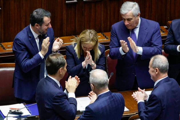 News Themen der Woche KW43 News Bilder des Tages October 25, 2022, Roma, Italia: Italian Prime Minister Giorgia Meloni, at the Chamber of Deputies for a confidence vote on new government in Rome, Italy, 25 October 2022ANSA FABIO FRUSTACI Roma Italia  - ZUMAa110 20221025_zaf_a110_010 Copyright: xFabioxFrustacix