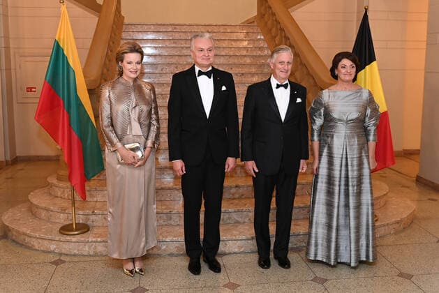 Entertainment Themen der Woche KW43 Entertainment Bilder des Tages Queen Mathilde of Belgium, Lithuania President Gitanas Nauseda, King Philippe - Filip of Belgium and Lithuania first lady Diana Nausediene pictured during a concert at the Grand Concert Hall of the Philharmonic Institute of Vilnius, during the official state visit of the Belgian Royal Couple to the Republic of Lithuania, Tuesday 25 October 2022.  DIRKxWAEM 47515482