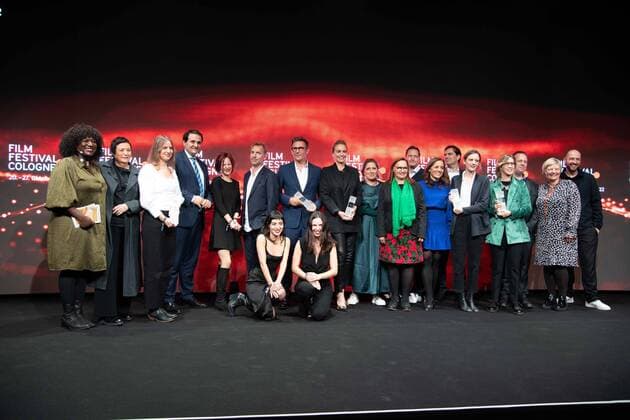 Schlussfoto mit allen Preistragern, Film Festival Cologne awards in Koeln, 27.10.2022.